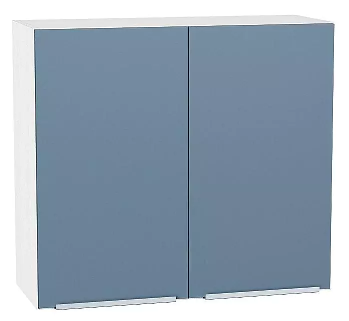 Шкаф верхний с 2-мя дверцами Фьюжн 720х800 Silky Blue/Белый
