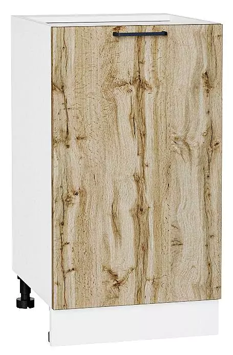 Шкаф нижний с 1-ой дверцей Флэт 450 Wotan Oak 2S/Белый