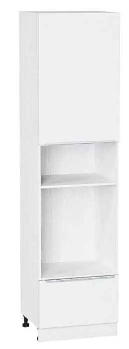 Шкаф пенал с 1-ой дверцей и ящиком под технику Фьюжн 2340 Silky White/Белый