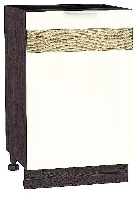 Шкаф нижний с 1-ой дверцей Терра DR 500 Ваниль Софт/Венге