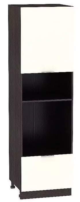 Шкаф пенал под бытовую технику с 1-ой дверцей и ящиком Терра 606Н (для верхних шкафов высотой 920) Ваниль Софт/Венге