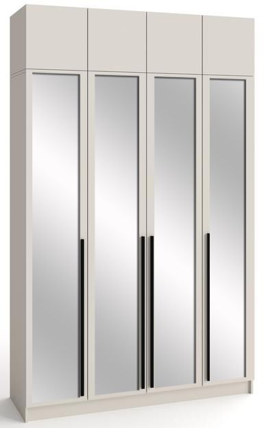 Шкаф Бастион 4-х дверный с зеркалом 1.6 м и антресолью дизайн 2