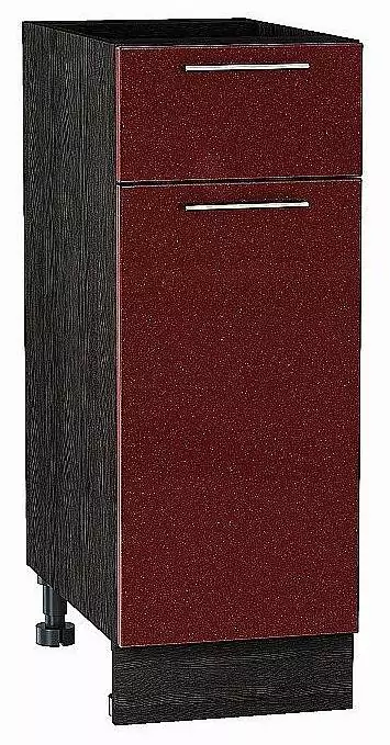 Шкаф нижний с 1-ой дверцей и ящиком Валерия-М 300 Гранатовый металлик/Венге