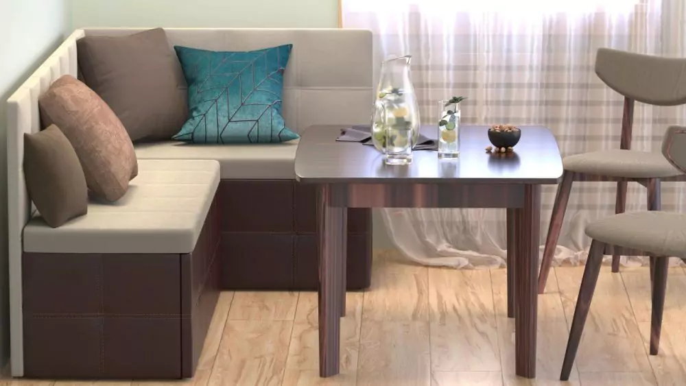 Угловой кухонный диван Домино (Токио) дизайн 4