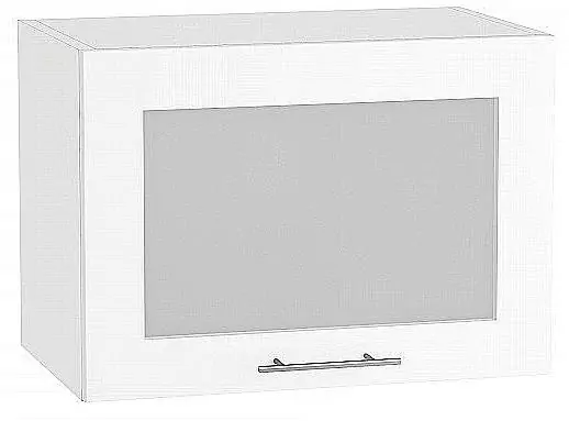Шкаф верхний горизонтальный остекленный Валерия-М 500 Белый глянец/Белый