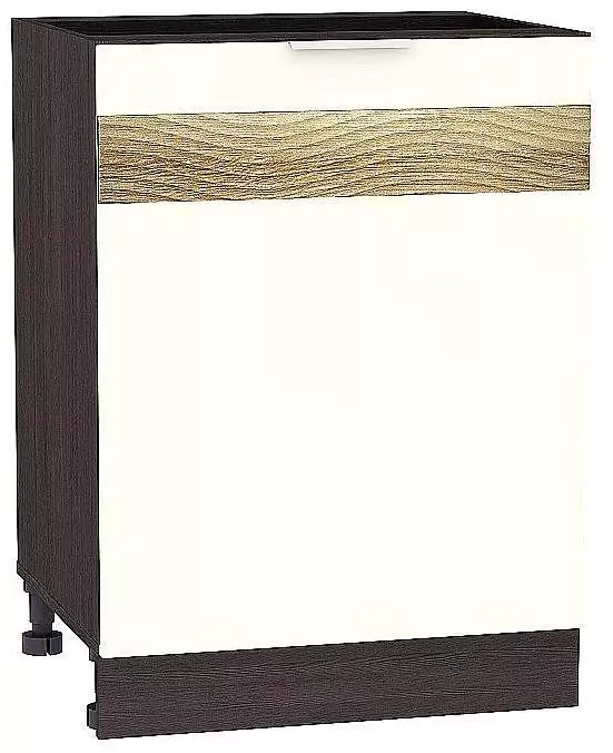 Шкаф нижний с 1-ой дверцей Терра DR 600 Ваниль Софт/Венге