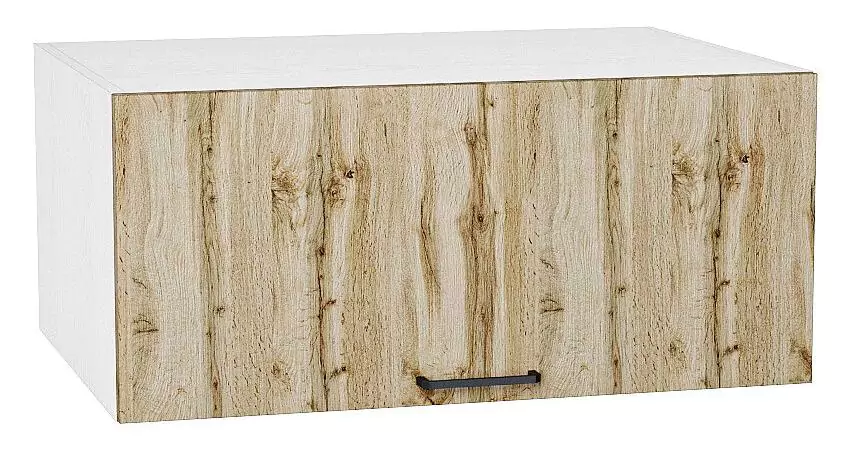 Шкаф верхний горизонтальный глубокий Флэт 800 Wotan Oak 2S/Белый