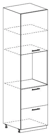 Пенал напольный с нишей под духовку с 2мя ящиками арт153
