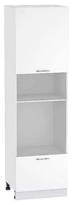 Шкаф пенал с 1-ой дверцей и ящиком под технику Валерия-М 600х2340 Белый глянец/Белый