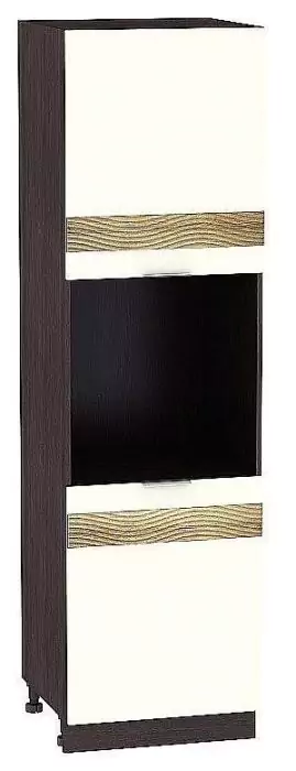 Шкаф пенал под бытовую технику с 2-мя дверцами Терра 600Н DL (для верхних шкафов высотой 920) Ваниль Софт/Венге