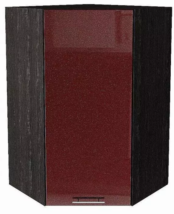 Шкаф верхний угловой Валерия-М 920 Гранатовый металлик/Венге