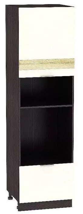 Шкаф пенал под бытовую технику с 1-ой дверцей и ящиком Терра 606Н DL (для верхних шкафов высотой 920) Ваниль Софт/Венге