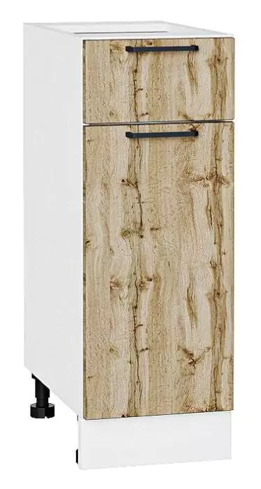 Шкаф нижний с 1-ой дверцей и ящиком Флэт 300 Wotan Oak 2S/Белый