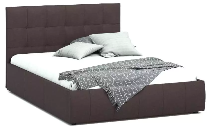 Кровать двуспальная Афина 2 160 с ПМ экокожа коричневая