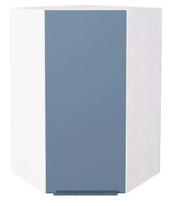 Шкаф верхний угловой Фьюжн 920 Silky Blue/Белый