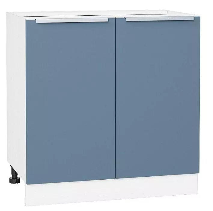 Шкаф нижний с 2-мя дверцами Фьюжн 800 Silky Blue/Белый