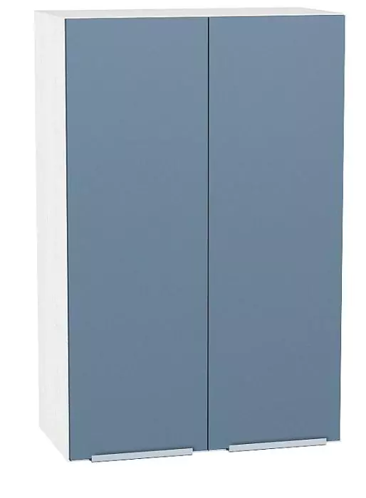 Шкаф верхний с 2-мя дверцами Фьюжн 920х600 Silky Blue/Белый