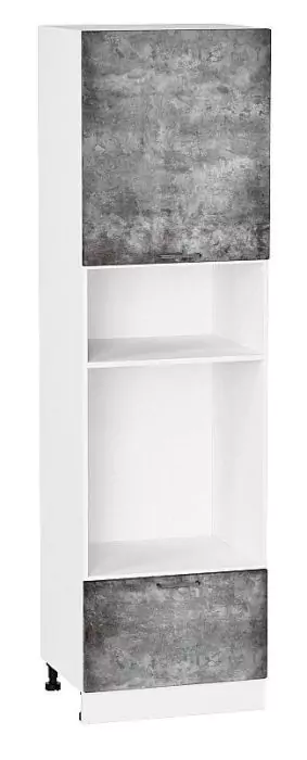 Шкаф пенал с 1-ой дверцей и ящиком под технику Флэт 2140 Temple Stone 2S/Белый