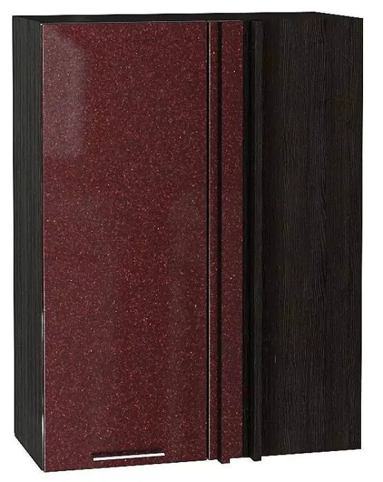 Шкаф верхний прямой угловой Валерия-М 920 Гранатовый металлик/Венге