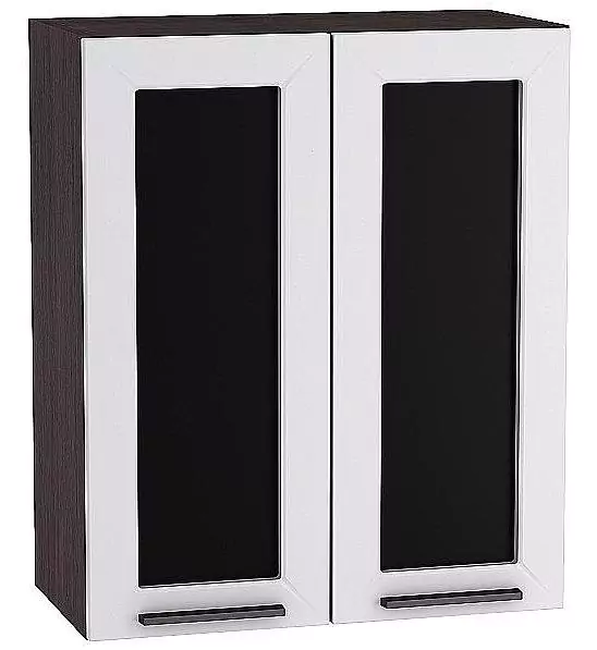 Шкаф верхний с 2-мя остекленными дверцами Глетчер 720х600 Гейнсборо Силк/Венге