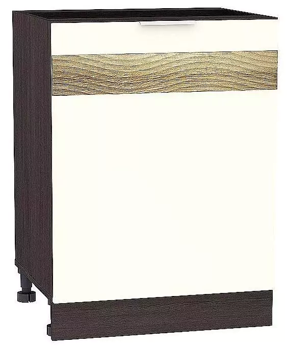 Шкаф нижний с 1-ой дверцей Терра DL 600 Ваниль Софт/Венге