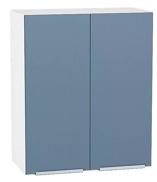 Шкаф верхний с 2-мя дверцами Фьюжн 720х600 Silky Blue/Белый