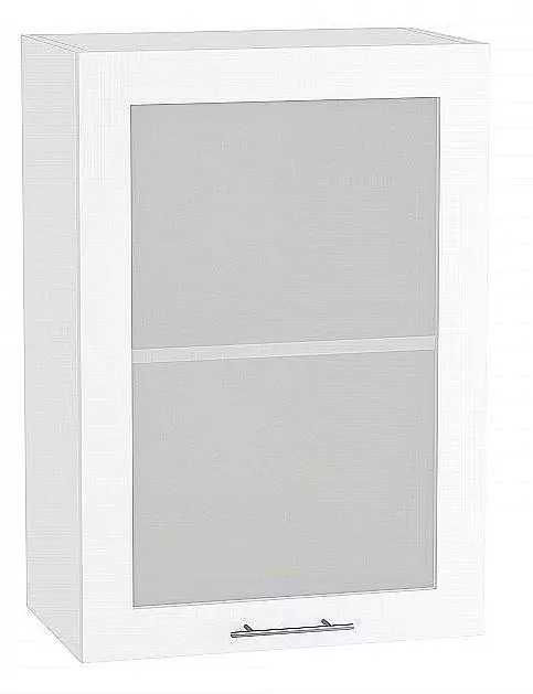 Шкаф верхний с 1-ой остекленной дверцей Валерия-М 920х500 Белый глянец/Белый