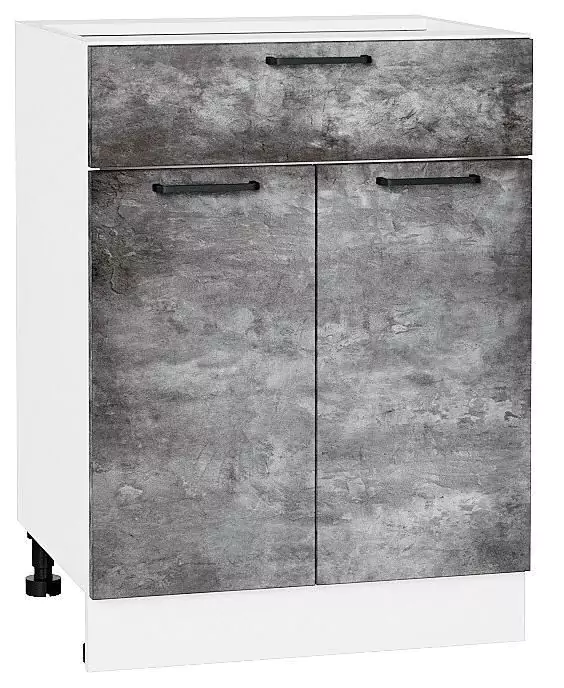 Шкаф нижний с 2-мя дверцами и ящиком Флэт Temple Stone 2S/Белый