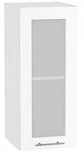 Шкаф верхний с 1-ой остекленной дверцей Валерия-М 920х300 Белый глянец/Белый