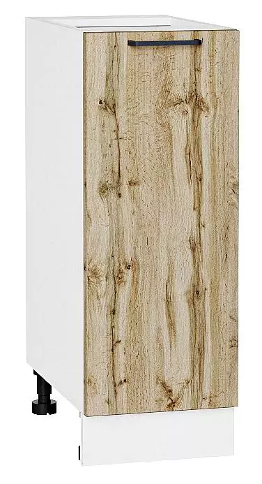 Шкаф нижний с 1-ой дверцей Флэт 300 Wotan Oak 2S/Белый