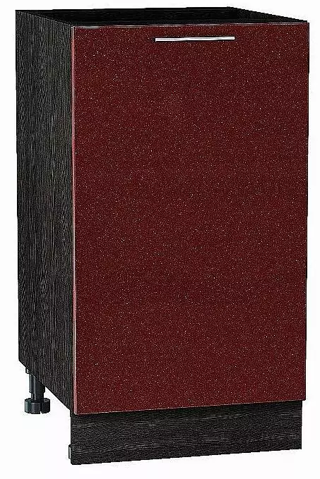 Шкаф нижний с 1-ой дверцей Валерия-М 450 Гранатовый металлик/Венге
