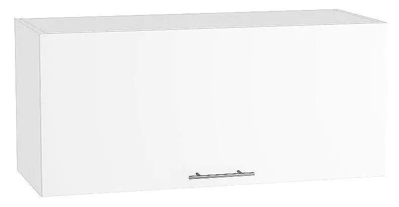 Шкаф верхний горизонтальный глубокий Валерия-М 800 Белый глянец/Белый