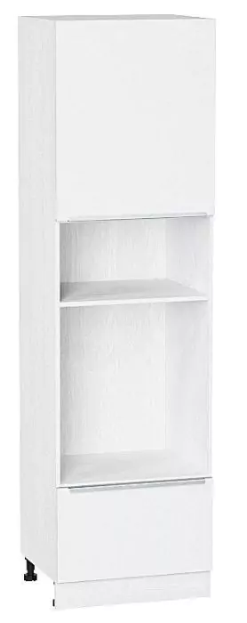 Шкаф пенал с 1-ой дверцей и ящиком под технику Фьюжн 2140 Silky White/Белый