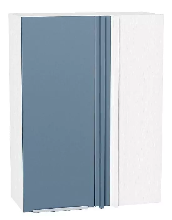 Шкаф верхний прямой угловой Фьюжн 920 Silky Blue/Белый