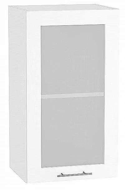 Шкаф верхний с 1-ой остекленной дверцей Валерия-М 720х400 Белый глянец/Белый