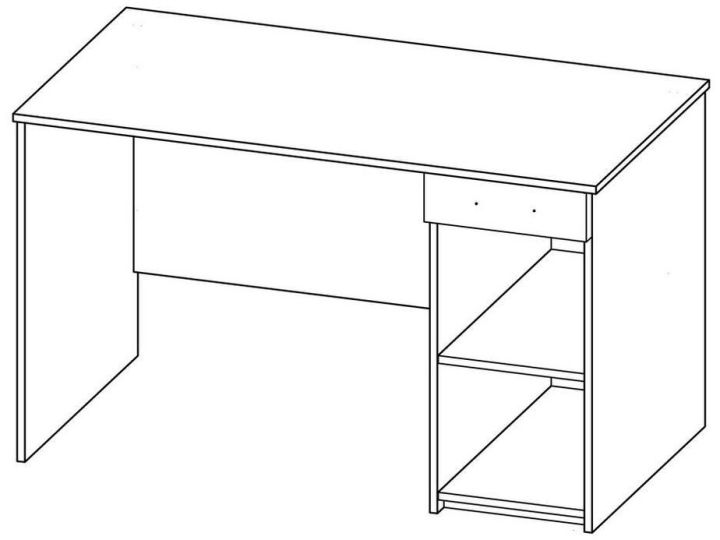 Письменный стол однотумбовый с ящиком Кастор, Белый