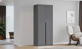 Шкаф двухдверный Берген ПРО ШК-800 с 3-мя полками (серый графит) Серый