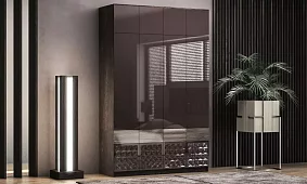 Шкаф распашной Глянец 7 Коричневый