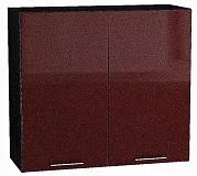 Шкаф верхний с 2-мя дверцами Валерия-М 720х800 Гранатовый металлик/Венге