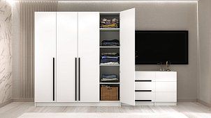 Комплект в гостиную Бастион 3.3 м Белый 