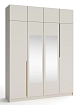 Шкаф распашной Гермес 4-дверный с антресолью и 2-мя зеркалами 2.0 м, Бежевый
