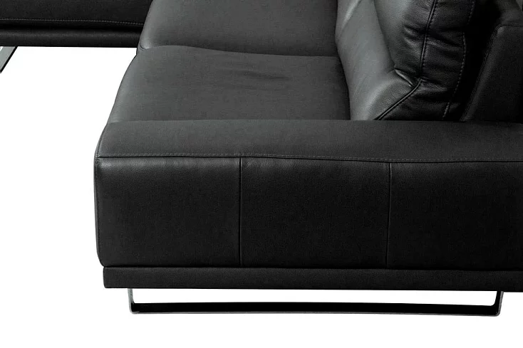 Угловой диван Рипозо (Лофт) экокожа, Черный