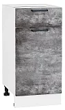 Шкаф нижний с 1-ой дверцей и ящиком Флэт 400 Temple Stone 2S/Белый