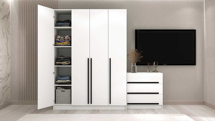 Комплект в гостиную Бастион 2.4 м, Белый