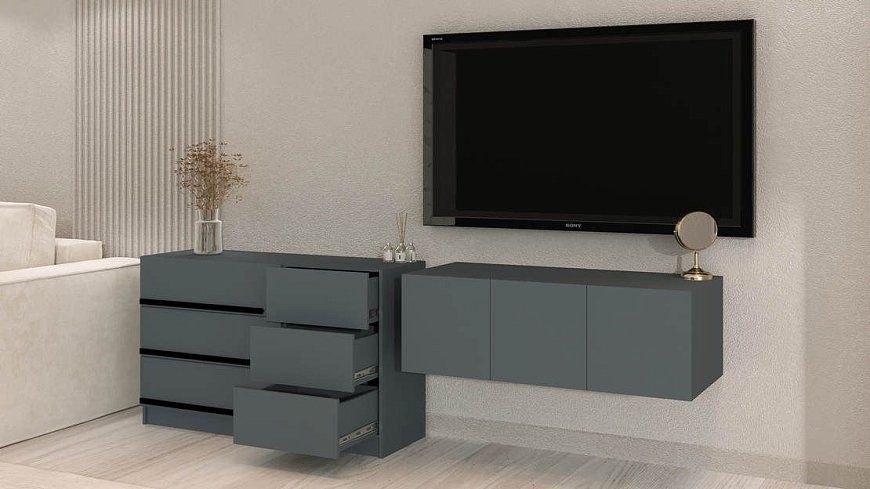 Комплект в гостиную Бастион 2.5 м, Серый