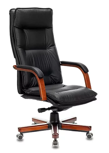 Кресло руководителя Бюрократ T-9927 Walnut дизайн 1, Черный