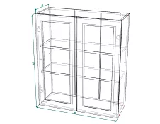 Шкаф верхний со стеклом (премьер) ШВС 800Н Лондон (дуб изумруд)
