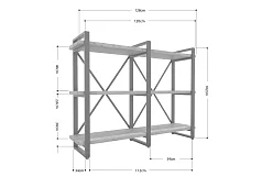 Стеллаж Айсберг Лофт 120х102-3 Черный 