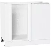 Шкаф нижний угловой Фьюжн Силки Белый/Белый Белый
