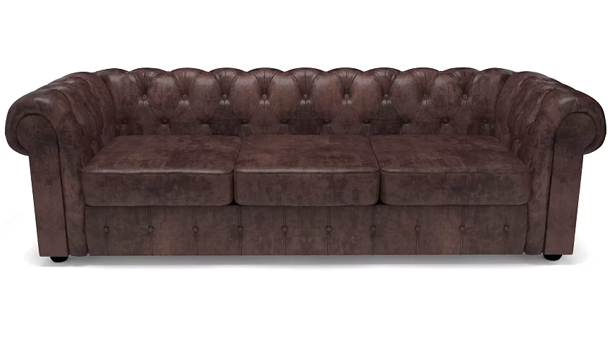 Прямой диван Честерфилд (Честер) дизайн 1, Коричневый